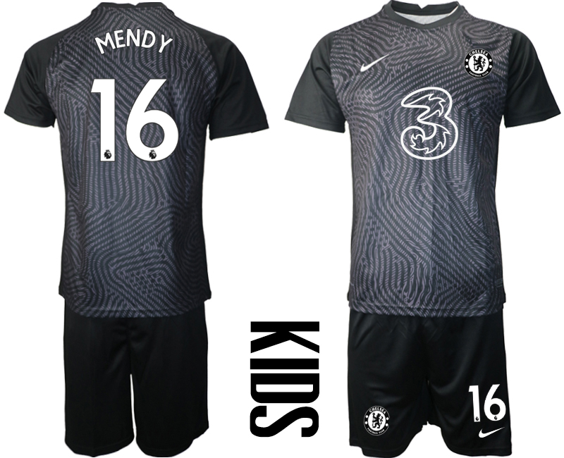 2021 Chelsea black Youth goalkeeper #16 soccer jerseys